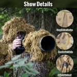 Topika - Ghillie Suit 6 Piece Set Camo Hunting Clothes for Adults, One Size