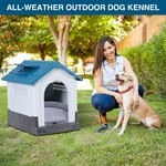 Topika Dog House with Window, Waterproof Pet Shelter, Raised Pet House