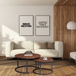 Topika - Extra Large Nesting Coffee Table Set - Modern Design - 2 Piece Set