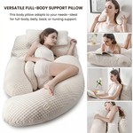 Topika Maternity Pillow for Pregnancy Sleep, Full Body G-Shaped Support