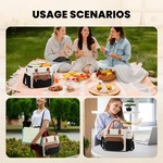 Topika Large Capacity Lunch Cooler Bag Tote Lunch Bag &Compartment Design