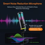 Topika Round USB Gaming Microphone With Stand, PC Streaming Mic & RGB Light