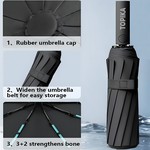 Topika Windproof Travel Umbrella, Automatic Folding Windproof &UV-Resistant