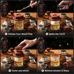 Topika Whiskey Smoker Kit Cocktail Smoker with Torch, 6pcs Wood Chips Set