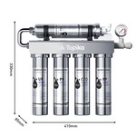 Topika- Under Sink Water Filtration System Stainless 5-Stage Filtration