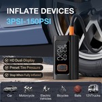 Topika 4-In-1 Car Battery Jump Starter, 1200A Peak, Portable Air Compressor