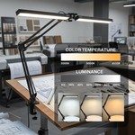Topika - Dual Head LED Desk Lamp With Clamp, USB Powered Adjustable Arm