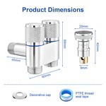 Topika 1/2" Double Switch Stainless Steel Angle Valve For All Scene, Sliver