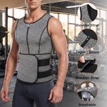 Topika - Shape Vests For Men Sweat Vest, Mens Waist Trainer Zip Slim Vest