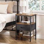 Topika - Night Stand for Bedside,Nightstand Bedside Table w/ Storage Shelve