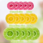 TopikaHome - 100 Piece Reusable Plastic Bowl Covers Set, 3 Sizes, Elastic Fit