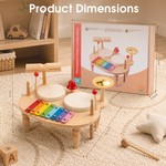 Topika Wooden Toddler Drum Set Montessori Musical Instruments for 1-9 years