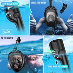 Topika - Anti-Fog Panoramic Snorkelling Mask, Foldable Dry Top Design