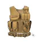 Topika Tactical Vest 600D Polyester Adjustable Training Vest Khaki