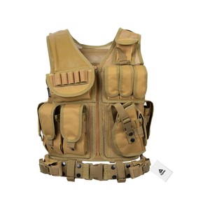 Topika Tactical Vest 600D Polyester Adjustable Training Vest Khaki