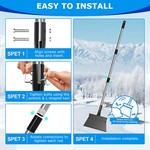 Topika - Adjustable Garden Shovel & Scraper 134CM Steel Handle Weeding Tool