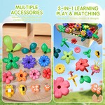 Topika Flower Garden Building Blocks 117pcs Pretend Play Set, STEM Toy