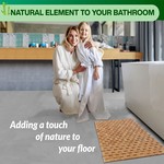 Topika - Wooden Slatted Bath Mat, Foldable Bamboo Anti Slip Shower Mat