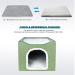 Topika - Foldable Cat Bed with Scratch Pad & Toy, Cozy Indoor Cat House