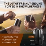 Topika - Coffee Hand Grinder Manual Burr, Portable Travel Espresso Mill