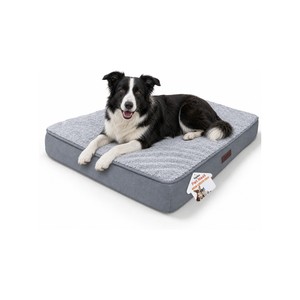 Topika Waterproof Large Dog Bed, Orthopaedic Crate Mat with Plush Cover