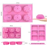 TopikaHome - Silicone Soap Molds, Rectangle Round Cake and Ice Molds Set of 3