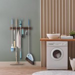 Topika - Mop and Broom Holder Wall Mount with Racks and Hooks for Storage