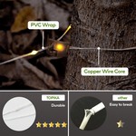 Topika Outdoor Solar String Lights, Camp String Lights 12M Rechargeable LED