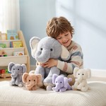 5-in-1 Plush Elephant Stuffed Animal Set, 4 Babies Tucked Inside