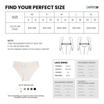 Lekkon 3/6 Pack Lace Brazilian Women Panties, Silky Microfiber Underwear