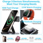 Topika 3-in-1 Charging Station Compatible with iPhone Apple Watch & AirPods