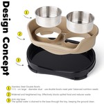 Topika Stainless Steel Double Bowls for Dogs & Cats, Non-Slip Tray