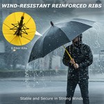 Topika - Umbrella Large Windproof Umbrella For Rain With Waterproof Sleeve