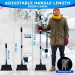 Topika - Adjustable Garden Shovel & Scraper 134CM Steel Handle Weeding Tool