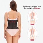 TOPIKA Breathable Waist Trainer Waist Cincher Body Shaper with 3-Row Hooks