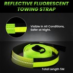 TopikaAuto 5m 10Tons Tow Strap Heavy Duty with D Ring Shackle Recovery Rope