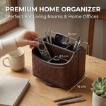 Topika - 360 Rotating Vintage PU Leather Remote Holder with 5 Compartments
