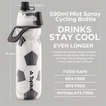 Topika Cycling Water Bottle with Spray Mist, 590ml Insulated Sports Bottle