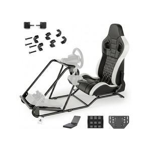 Topika Sim Racing Cockpit With Pedal Adjustable Fits Logitech &Thrustmaster