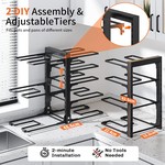 Topika - 8-Tier Pan Organiser Rack for Kitchen Adjustable Cabinet Storage