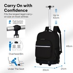 Topika Backpack with Wheels School Bag for Girls Boys,Rolling Backpack