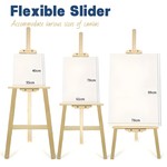 VSelect - Pine Wood Easel Stand, Adjustable Angle, Flexible Slider, 3 Sizes