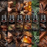 Topika - Men's Fragrance Oil Set, 6 Piece Aromatherapy Oils, 10ml Each