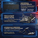 Topika Sim Racing Cockpit With Pedal Adjustable Fits Logitech &Thrustmaster
