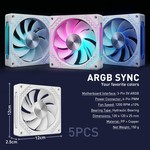Topika - Cooling Fans For PC 120mm ARGB Reverse Blade CPU Cooler Fans 5pcs