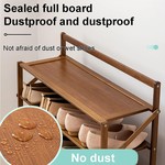 TopikaHome - Foldable Bamboo Shoe Rack, 4/5-Tier Wooden Shoe Organiser 70cm