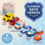 Topika Light Up Silicone Bath Toys 6piece, No Holes Educational Bath Toys