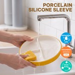 Topika Ceramic Silicone Suction Plate, 3-Section Toddler Meal Dish for Kids