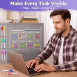 Topika - Magnetic Planners Fridge Weekly Planner, 4 Pcs Acrylic Boards