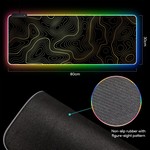 Topika - Mouse Pads RGB Mouse Mats, XL Mouse Pad Laptop Desk Mat Gold Lines